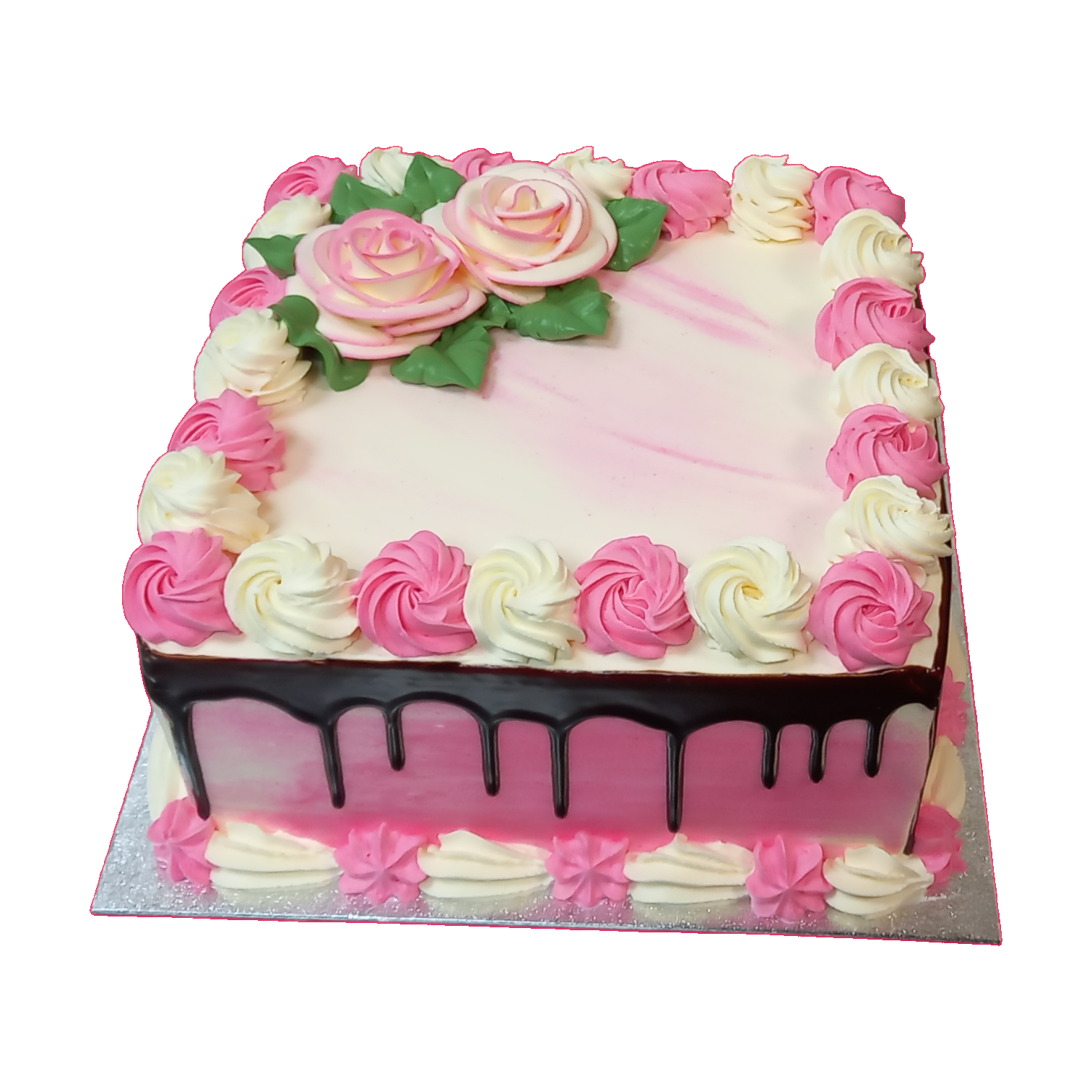 Square Pink Shade Cake